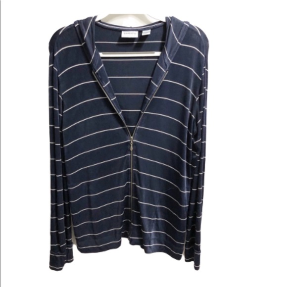 Chico's Tops - Chico’s Travelers Nautical Navy Zip Up